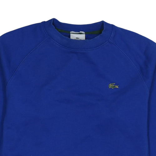Lacoste Men's Blue Crew Neck Cotton Pullover Sweatshirt XS