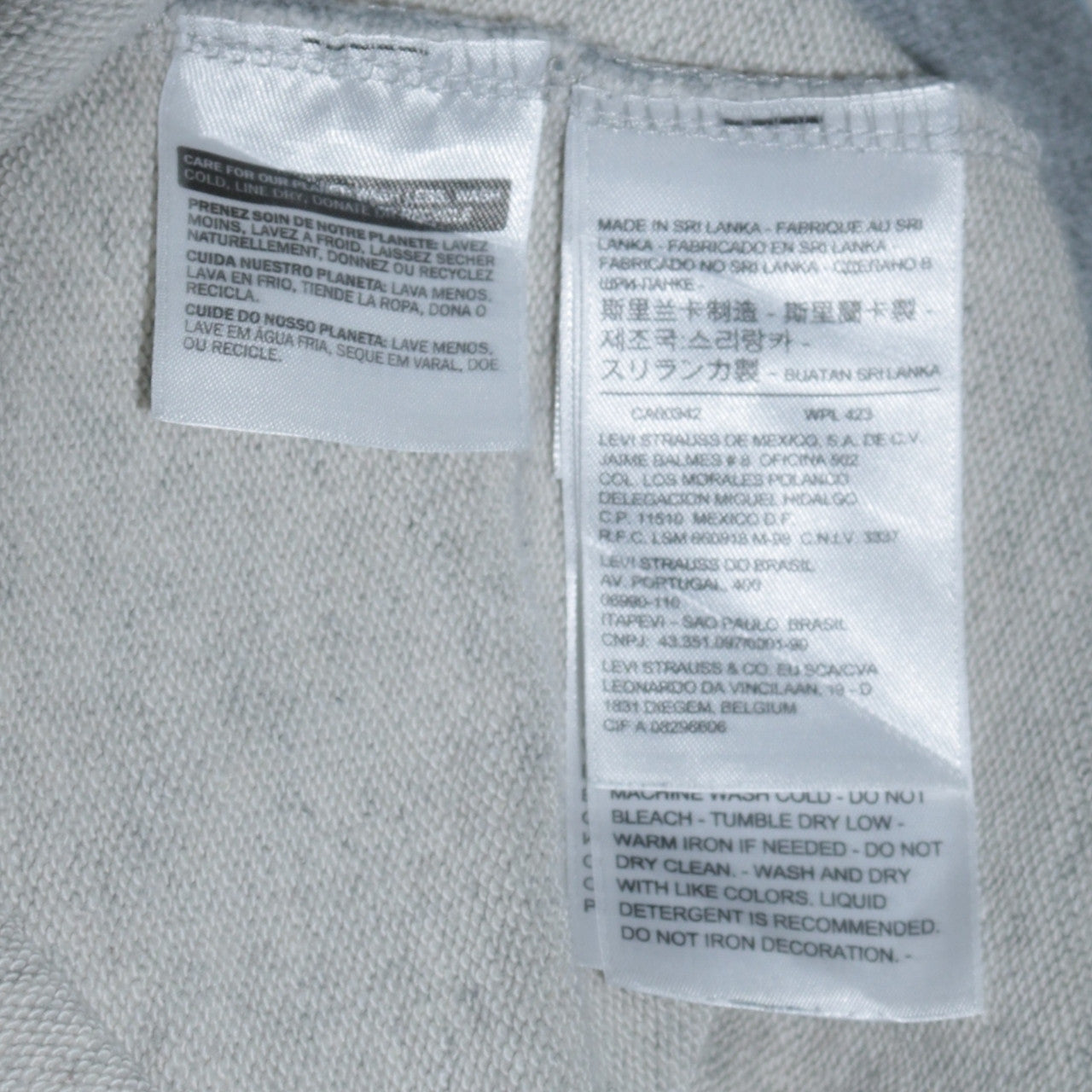 Levi's Mens Grey Pullover Hoodie Medium Logo Print Fleece