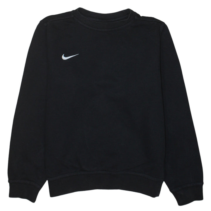 Nike Boys Black Crew Neck Sweatshirt L 12-13 Years Cotton Blend