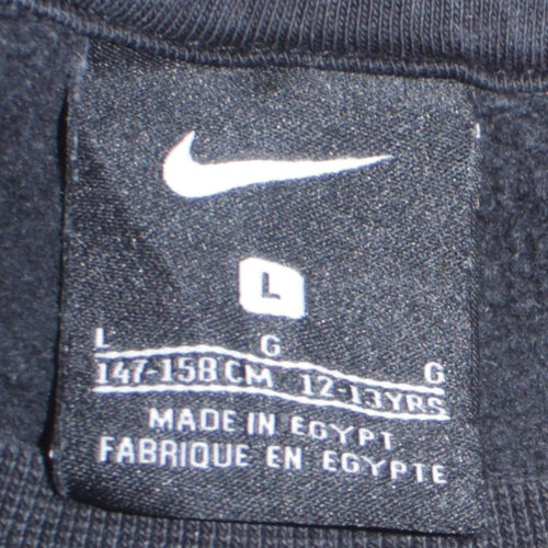 Nike Boys Black Crew Neck Sweatshirt L 12-13 Years Cotton Blend