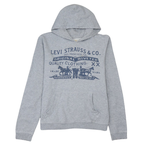Levi's Boys Grey Hoodie Pullover 16 Years Cotton Graphic Print