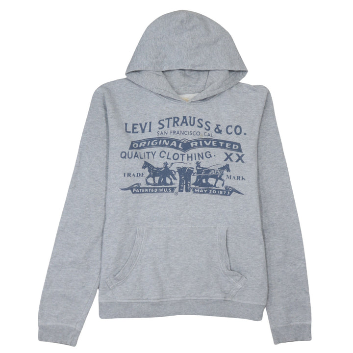 Levi's Boys Grey Hoodie Pullover 16 Years Cotton Graphic Print