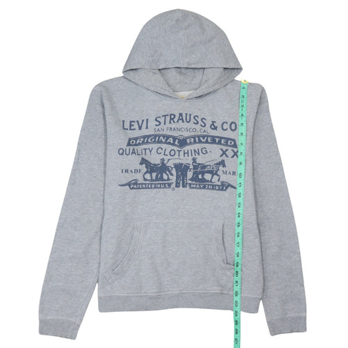 Levi's Boys Grey Hoodie Pullover 16 Years Cotton Graphic Print