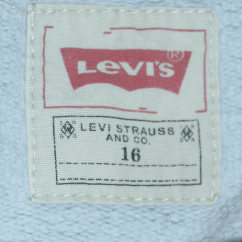 Levi's Boys Grey Hoodie Pullover 16 Years Cotton Graphic Print