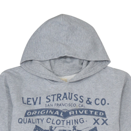 Levi's Boys Grey Hoodie Pullover 16 Years Cotton Graphic Print