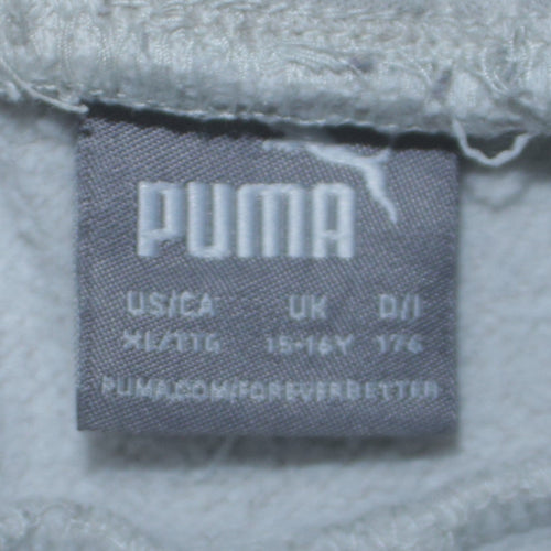 Puma Boys White Jogger Sweatpants 15-16 Yrs Fleece Comfort Active Trousers