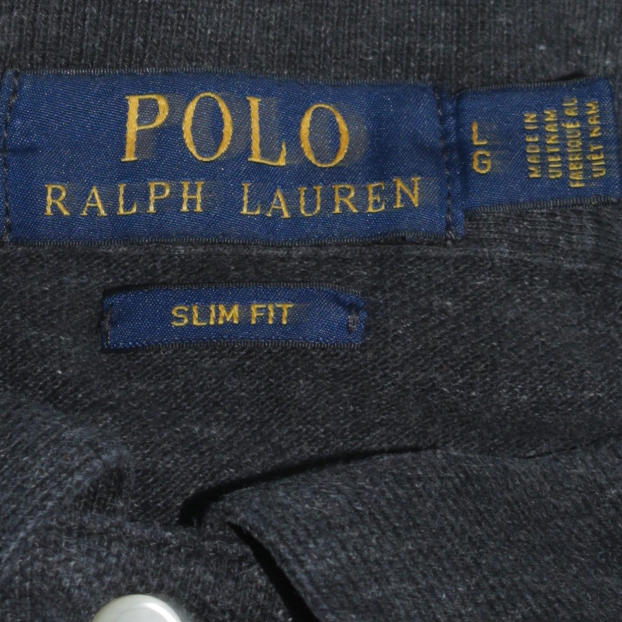 Ralph Lauren Men’s Black Slim Fit Long Sleeve Cotton Polo Shirt L