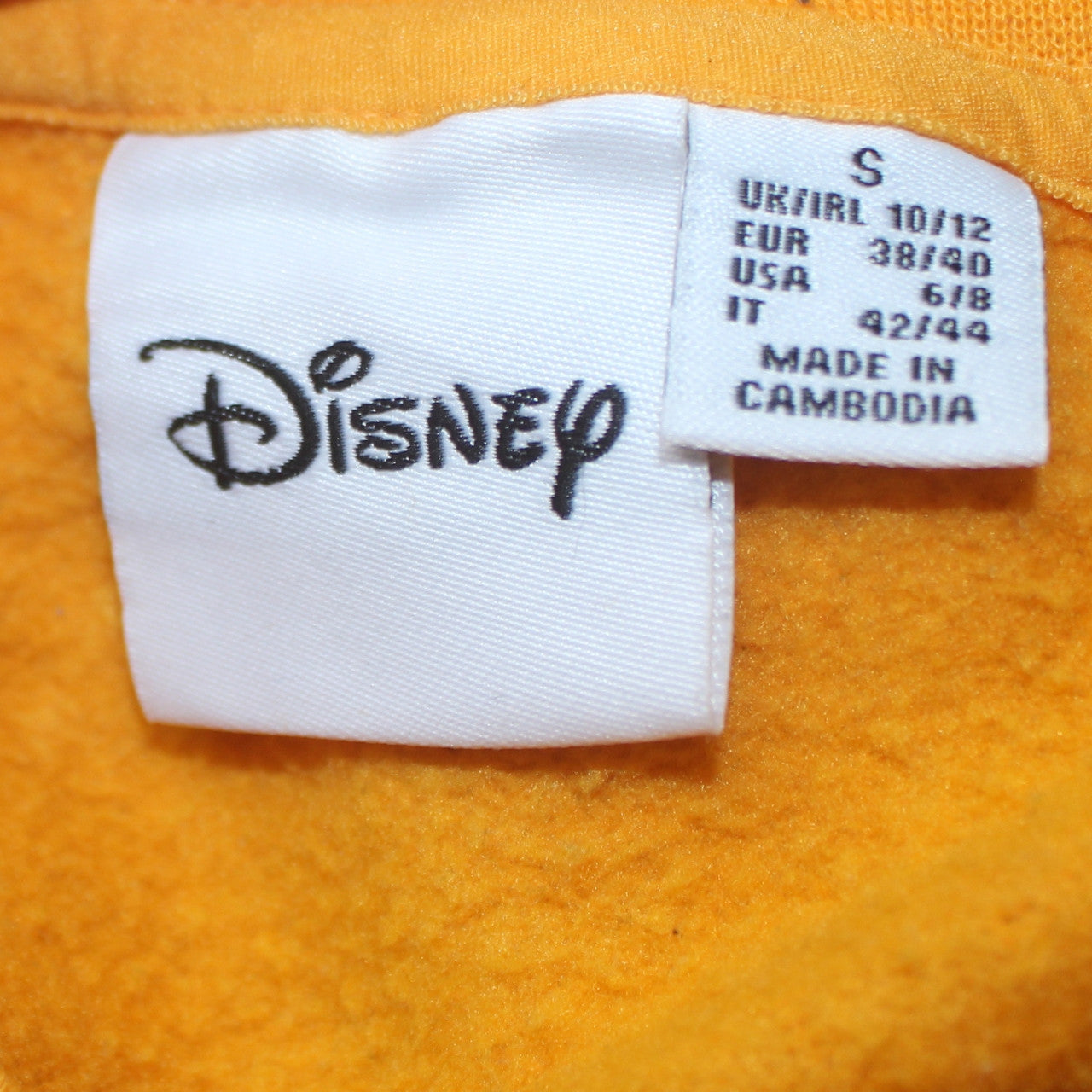 Disney Women Yellow Mickey & Co Sweatshirt S 10/12 Cotton Blend