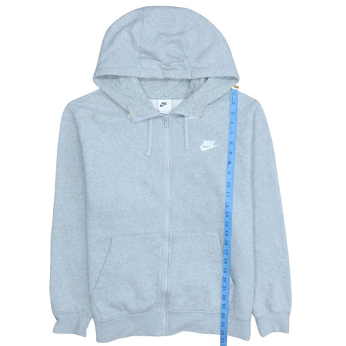 Nike Womens Grey Full Zip Hoodie XL - Cotton Blend Casual Sweatshirt
