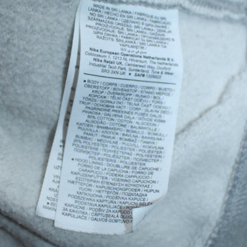 Nike Womens Grey Full Zip Hoodie XL - Cotton Blend Casual Sweatshirt