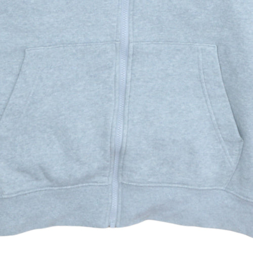 Nike Womens Grey Full Zip Hoodie XL - Cotton Blend Casual Sweatshirt