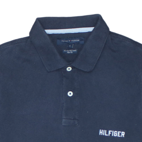 Tommy Hilfiger Men's Blue Slim Fit Cotton Polo Shirt Size S