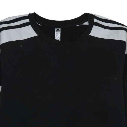 adidas Men's Black Small Pullover Sweatshirt Crew Neck Logo