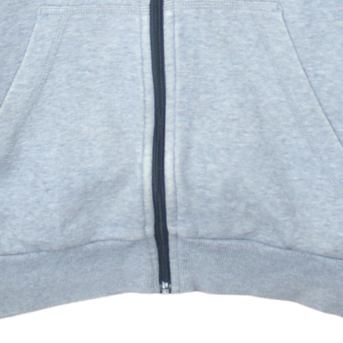 Adidas Men Grey Blue Full Zip Hoodie Medium Hooded Sweatshirt