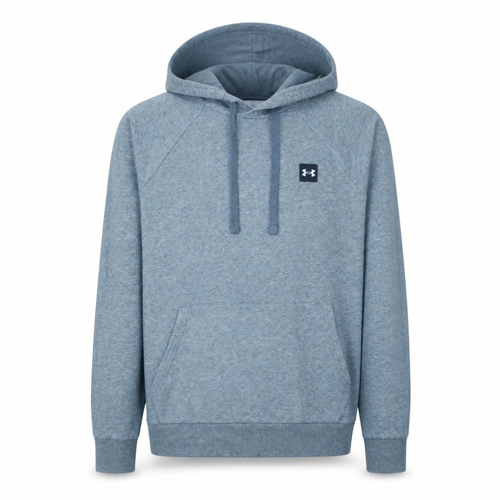 Front view of Under Armour Men's Grey Pullover Hoodie Small Relaxed Fit