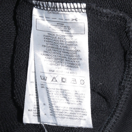 Adidas Womens Black Crew Neck Sweatshirt XS Cotton Logo Classic Style