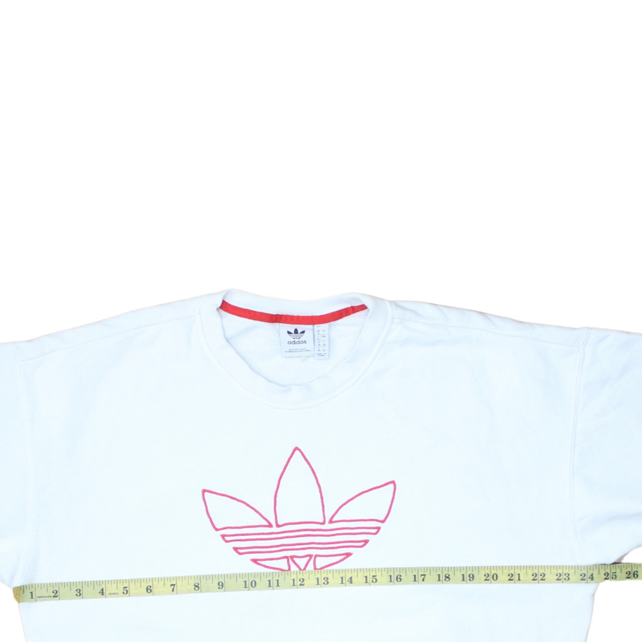Adidas Womens White Sweatshirt Size 12 Crew Neck Logo Pullover