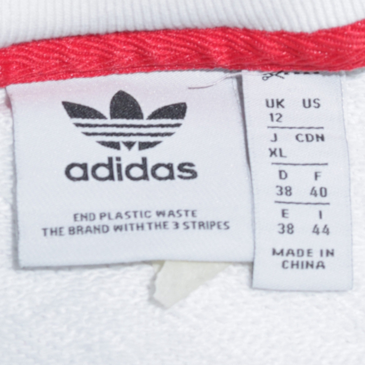 Adidas Womens White Sweatshirt Size 12 Crew Neck Logo Pullover