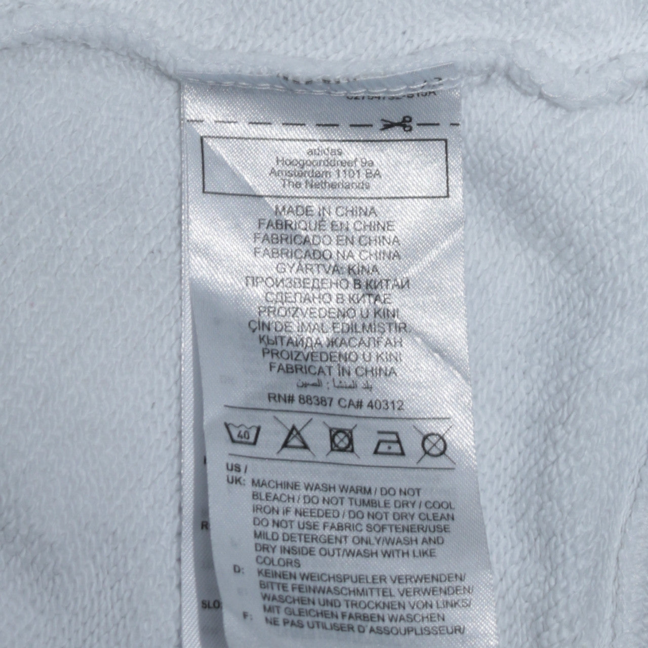 Adidas Womens White Sweatshirt Size 12 Crew Neck Logo Pullover