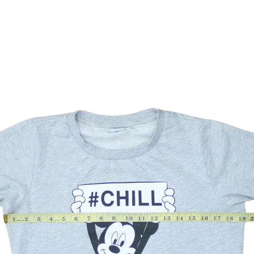 Disney Women Grey Mickey Mouse #Chill Sweatshirt Size 10