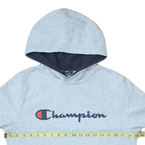 Champion Men's Grey Pullover Hoodie Small Logo Fleece Sweatshirt