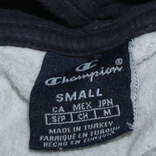 Champion Men's Grey Pullover Hoodie Small Logo Fleece Sweatshirt