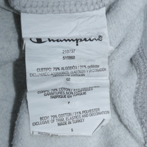 Champion Men's Grey Pullover Hoodie Small Logo Fleece Sweatshirt