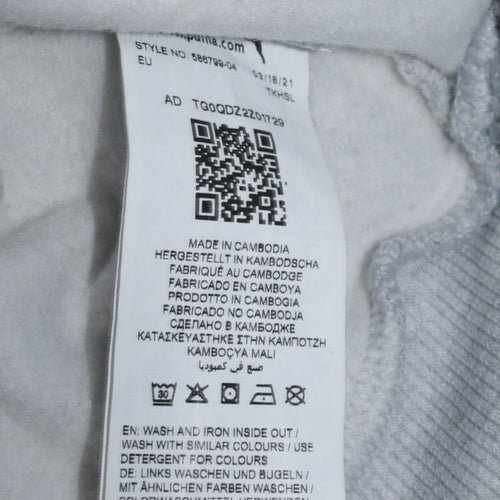 Puma Men's Grey XS Pullover Hoodie Regular Fit Fleece