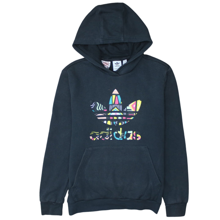 Adidas Boys Black Pullover Hoodie 13-14 Years Graphic Logo Sweatshirt
