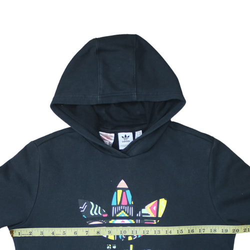 Adidas Boys Black Pullover Hoodie 13-14 Years Graphic Logo Sweatshirt