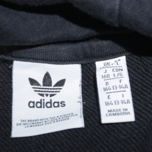 Adidas Boys Black Pullover Hoodie 13-14 Years Graphic Logo Sweatshirt