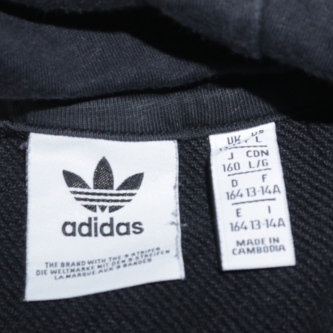 Adidas Boys Black Pullover Hoodie 13-14 Years Graphic Logo Sweatshirt