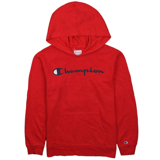 Champion Womens Red Pullover Hoodie XL (14/16) Logo Print Casual