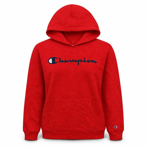 Champion Womens Red Pullover Hoodie XL (14/16) Logo Print Casual