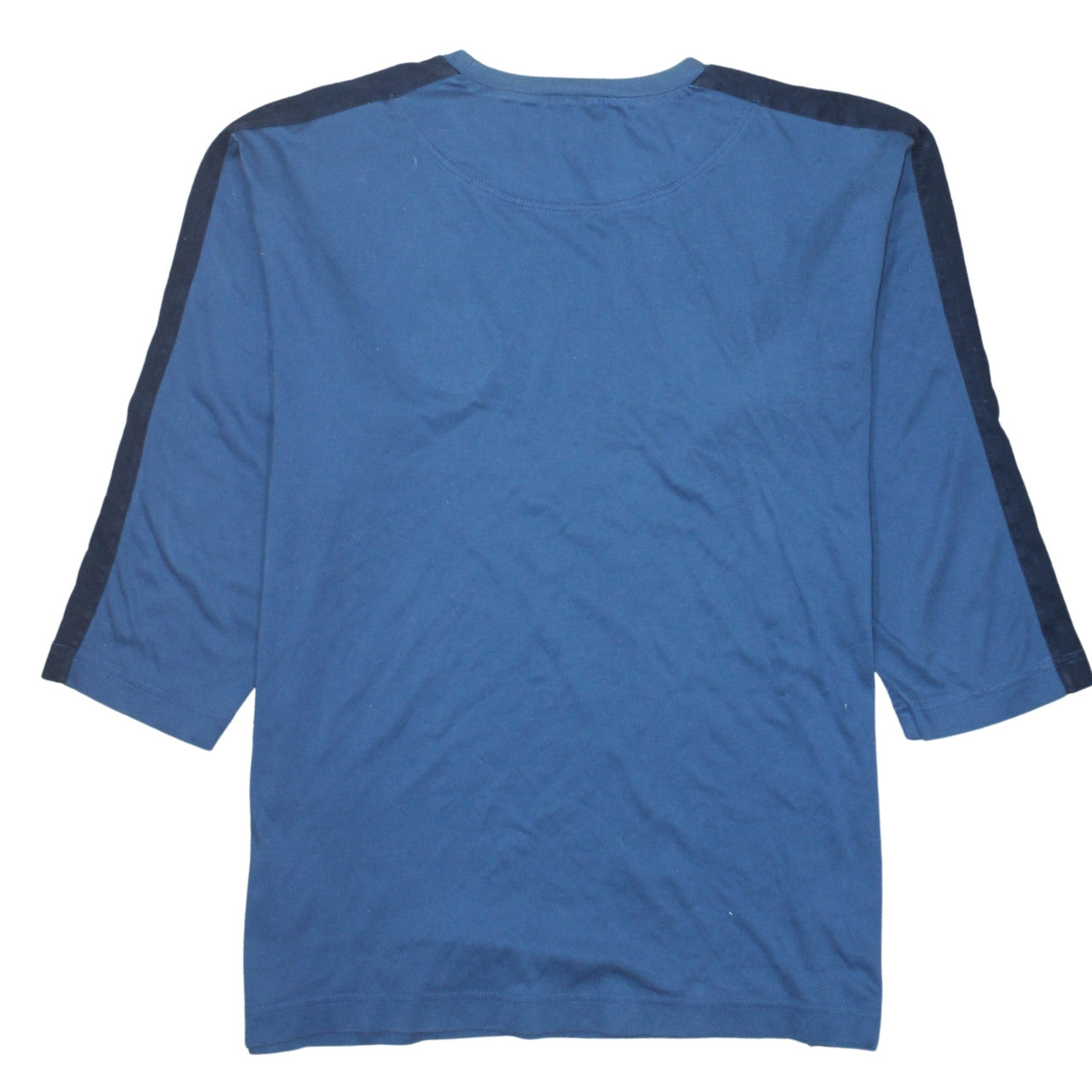 Nike Men's Blue 3/4 Sleeve Crew Neck Sports Top L Vintage