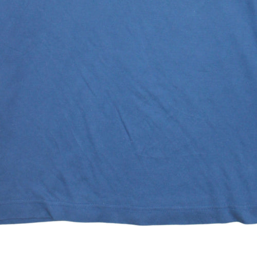 Nike Men's Blue 3/4 Sleeve Crew Neck Sports Top L Vintage