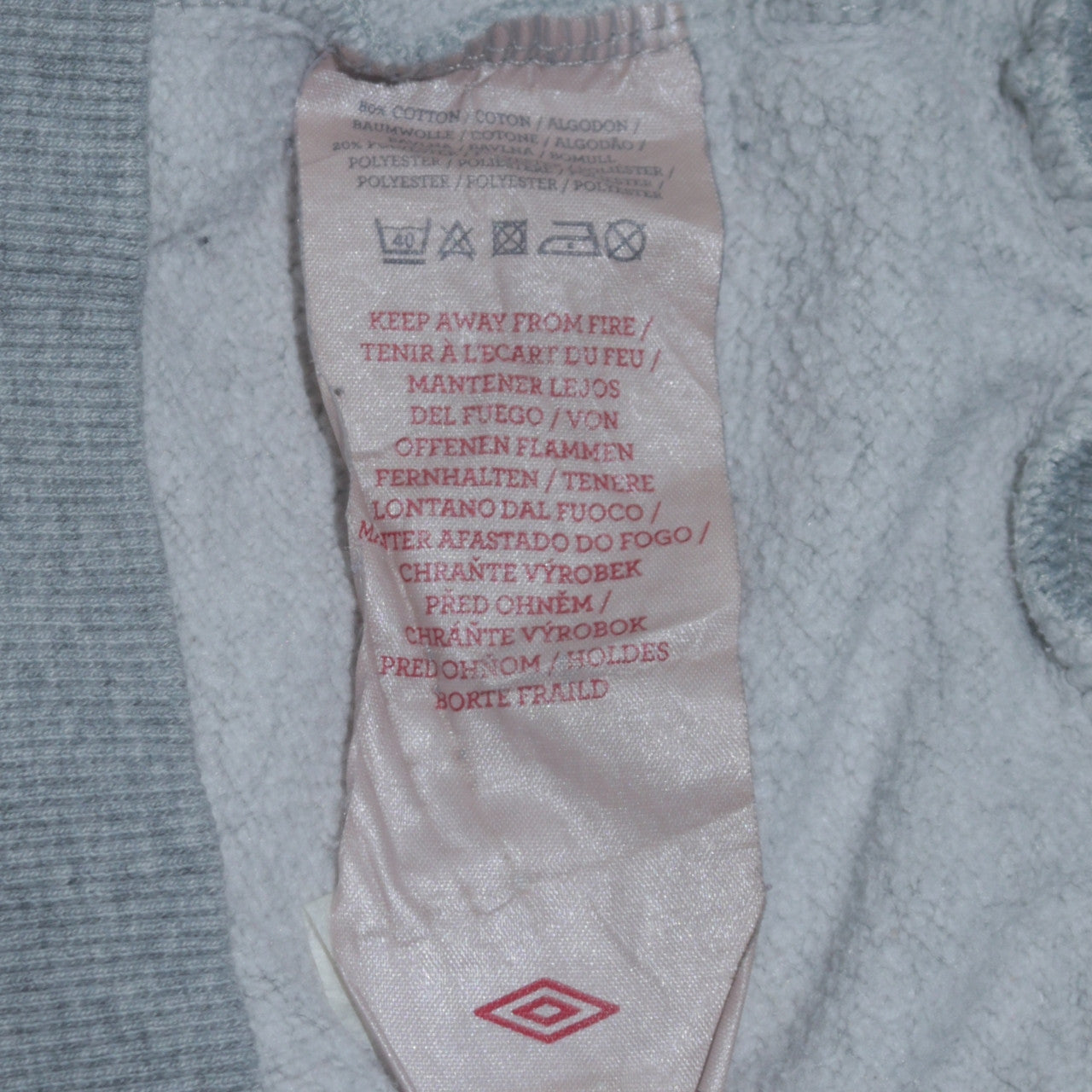 Umbro Men's Grey Crew Neck Pullover Sweatshirt Size M