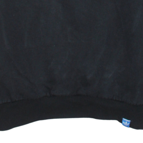 Adidas Men's Black Sequin Logo Pullover Sweatshirt Size S