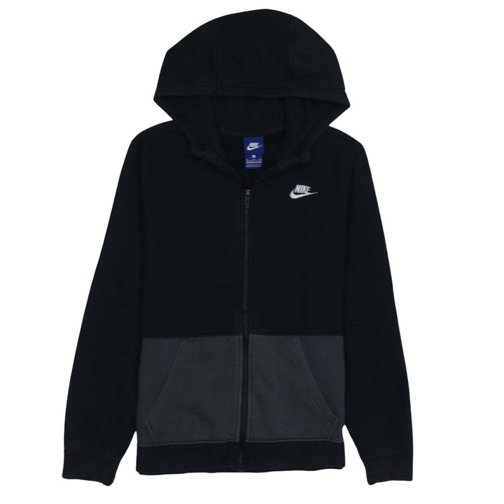 Nike Boys Black Colourblock Full Zip Hoodie XL 13-15 Years Cotton Blend