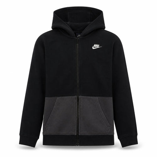 Nike Boys Black Colourblock Full Zip Hoodie XL 13-15 Years Cotton Blend