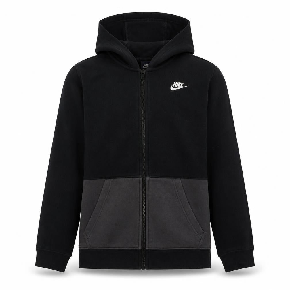 Nike Boys Black Colourblock Full Zip Hoodie XL 13-15 Years Cotton Blend