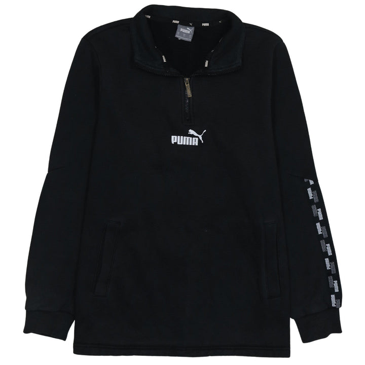 Puma Men’s Black 1/4 Zip Fleece Sweatshirt M Regular Fit