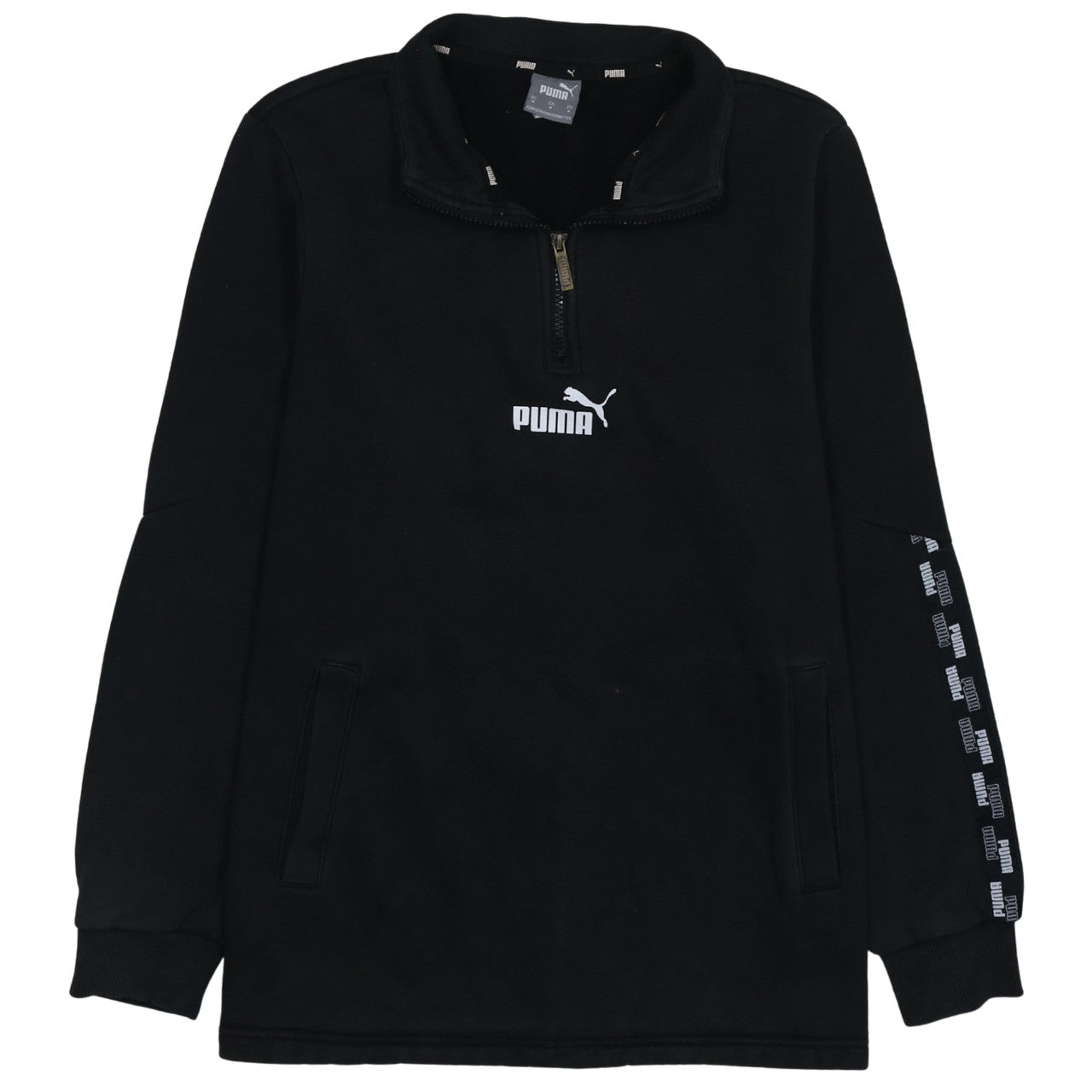 Puma Men’s Black 1/4 Zip Fleece Sweatshirt M Regular Fit