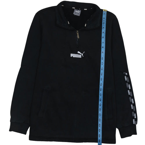 Puma Men’s Black 1/4 Zip Fleece Sweatshirt M Regular Fit