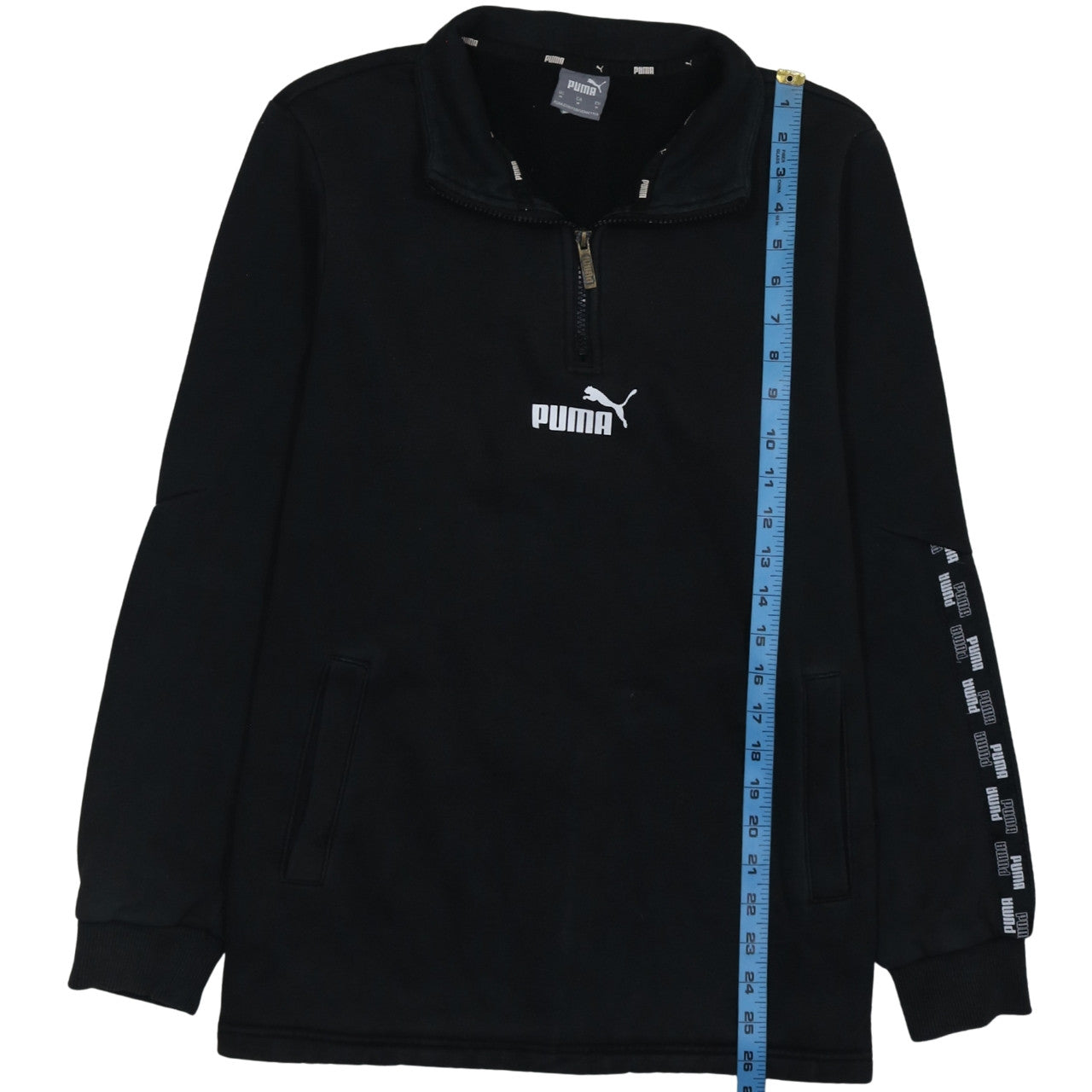 Puma Men’s Black 1/4 Zip Fleece Sweatshirt M Regular Fit