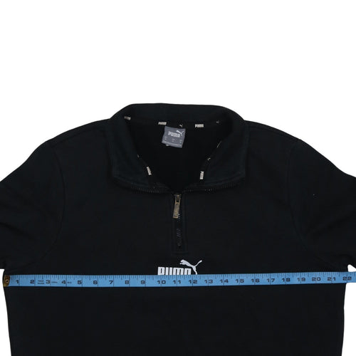 Puma Men’s Black 1/4 Zip Fleece Sweatshirt M Regular Fit