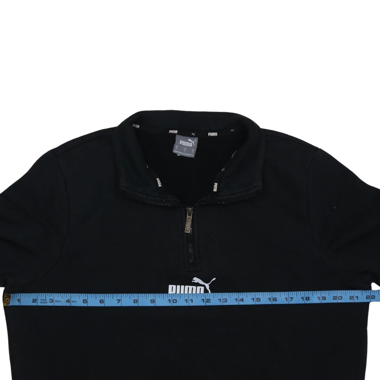 Puma Men’s Black 1/4 Zip Fleece Sweatshirt M Regular Fit