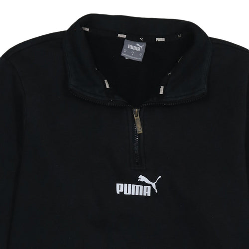 Puma Men’s Black 1/4 Zip Fleece Sweatshirt M Regular Fit