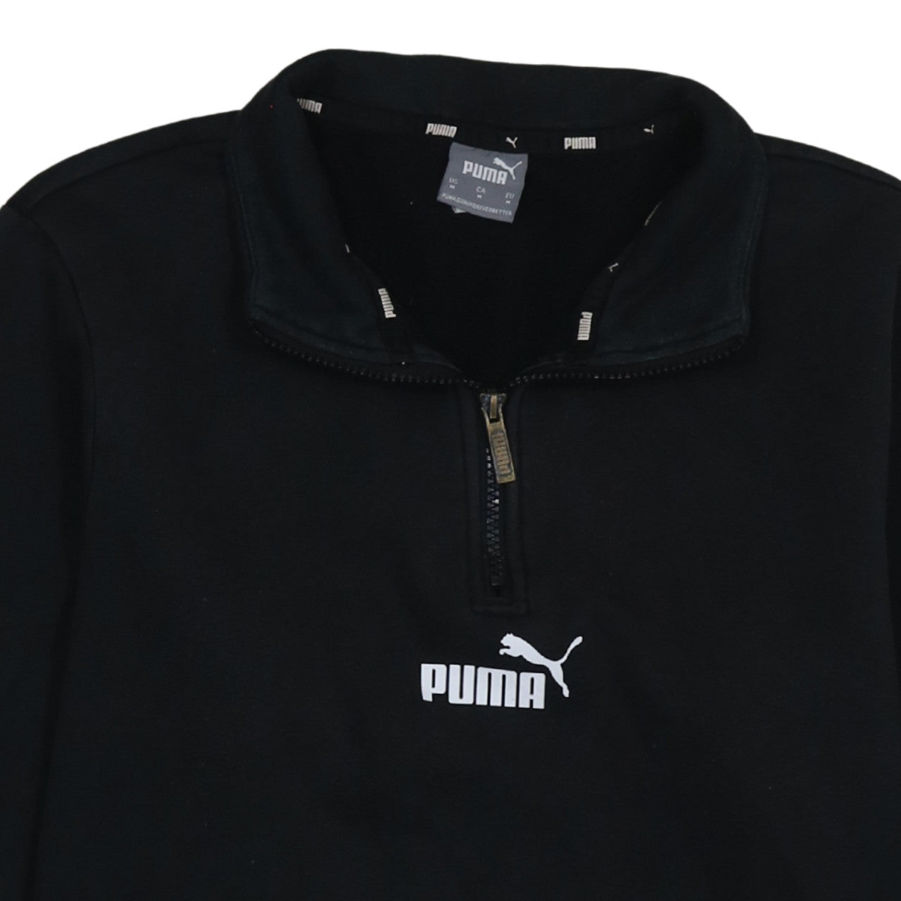 Puma Men’s Black 1/4 Zip Fleece Sweatshirt M Regular Fit