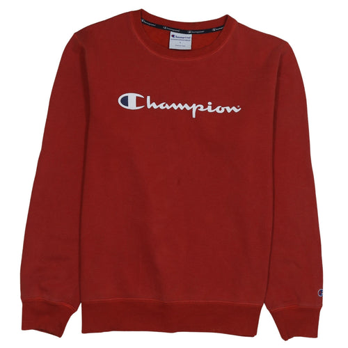 Champion Men's Red Pullover Sweatshirt L Crew Neck Graphic Print